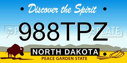 988TPZ North Dakota License Plate