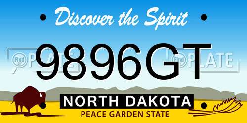 9896GT North Dakota License Plate