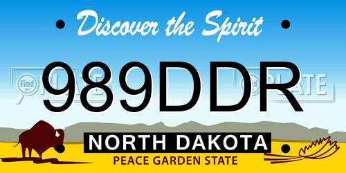 989DDR North Dakota License Plate