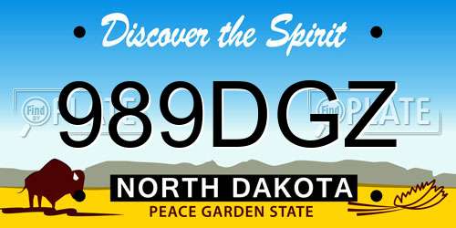989DGZ North Dakota License Plate