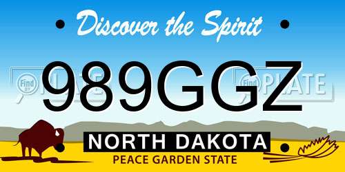 989GGZ North Dakota License Plate