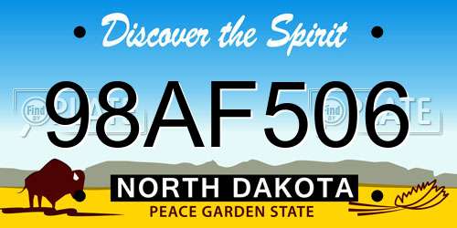 98AF506 North Dakota License Plate