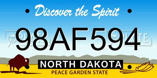 98AF594 North Dakota License Plate