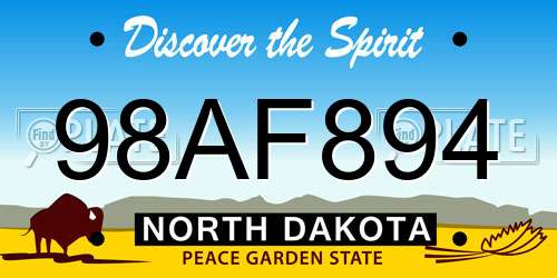 98AF894 North Dakota License Plate