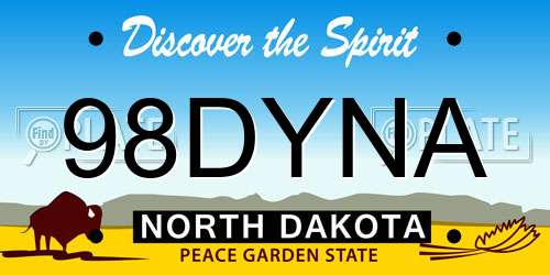 98DYNA North Dakota License Plate