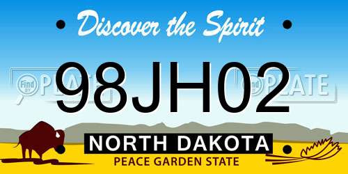 98JH02 North Dakota License Plate