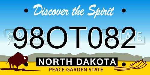 98OT082 North Dakota License Plate