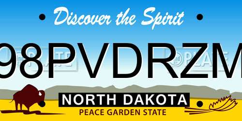 98PVDRZM North Dakota License Plate