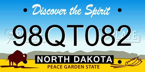 98QT082 North Dakota License Plate