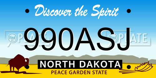 990ASJ North Dakota License Plate