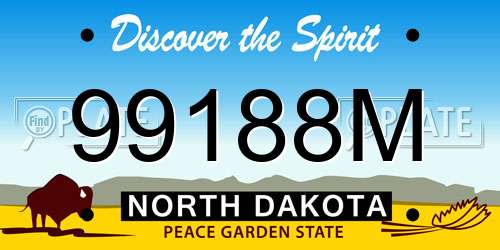 99188M North Dakota License Plate