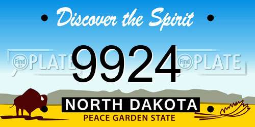 9924 North Dakota License Plate