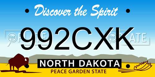992CXK North Dakota License Plate