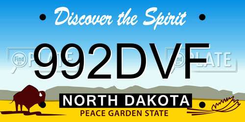 992DVF North Dakota License Plate