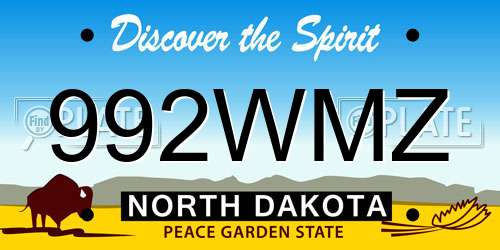 992WMZ North Dakota License Plate