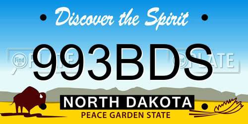 993BDS North Dakota License Plate