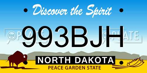 993BJH North Dakota License Plate