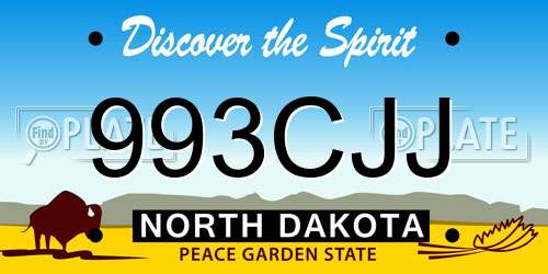 993CJJ North Dakota License Plate