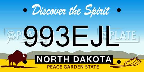 993EJL North Dakota License Plate