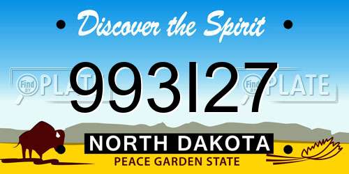 993I27 North Dakota License Plate