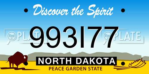 993I77 North Dakota License Plate