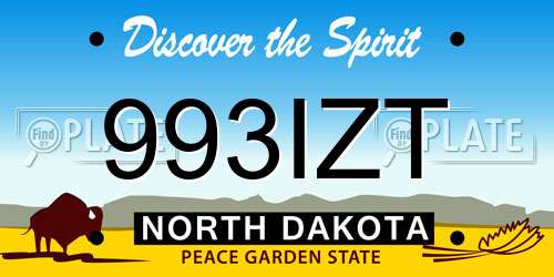 993IZT North Dakota License Plate