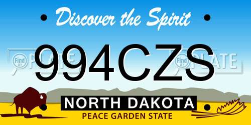 994CZS North Dakota License Plate