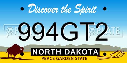 994GT2 North Dakota License Plate