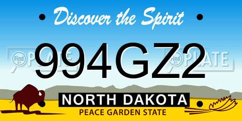994GZ2 North Dakota License Plate