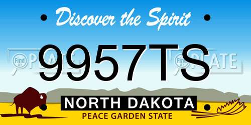9957TS North Dakota License Plate