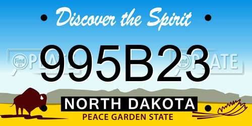 995B23 North Dakota License Plate