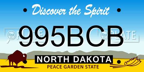 995BCB North Dakota License Plate