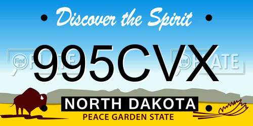 995CVX North Dakota License Plate