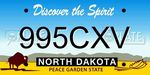 995CXV North Dakota License Plate