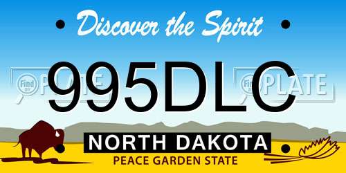 995DLC North Dakota License Plate