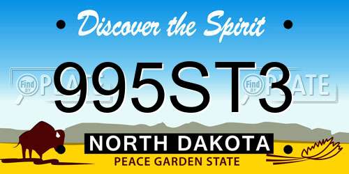995ST3 North Dakota License Plate