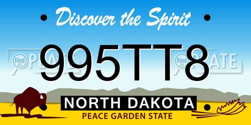 995TT8 North Dakota License Plate