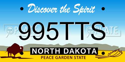 995TTS North Dakota License Plate