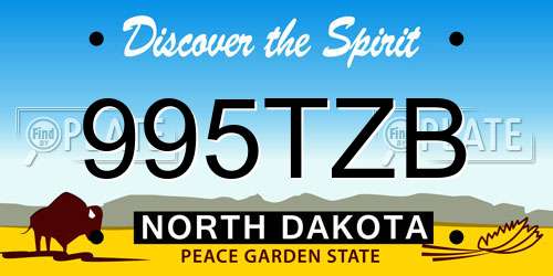995TZB North Dakota License Plate