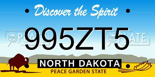995ZT5 North Dakota License Plate