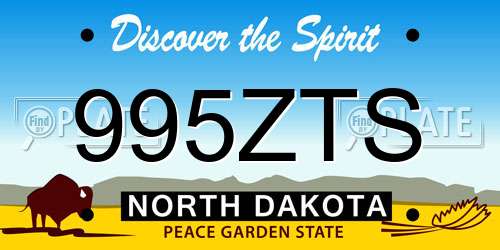 995ZTS North Dakota License Plate