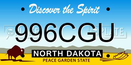 996CGU North Dakota License Plate