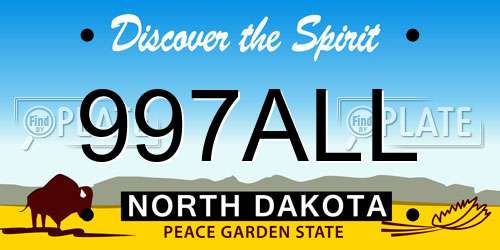 997ALL North Dakota License Plate