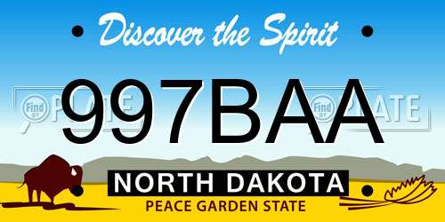 997BAA North Dakota License Plate