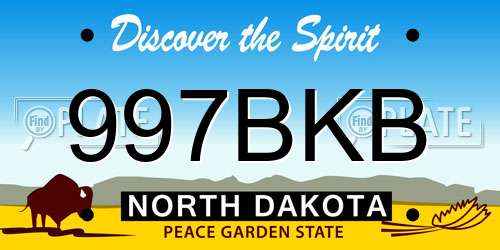 997BKB North Dakota License Plate