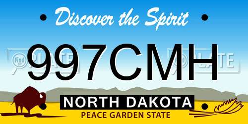 997CMH North Dakota License Plate