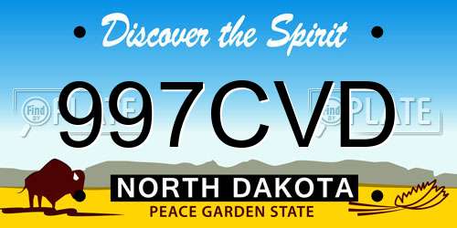 997CVD North Dakota License Plate