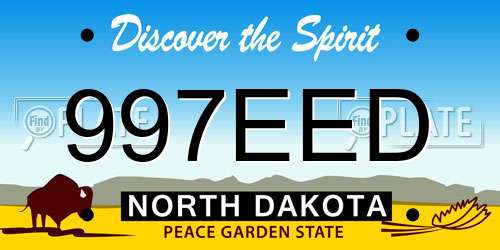 997EED North Dakota License Plate