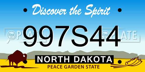 997S44 North Dakota License Plate