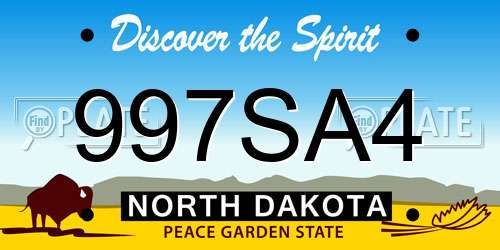 997SA4 North Dakota License Plate